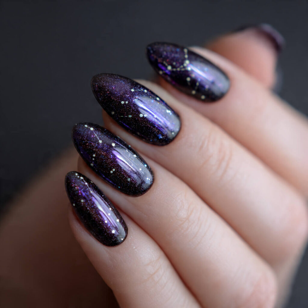cat eye nails 2026 Micro Constellation Grid