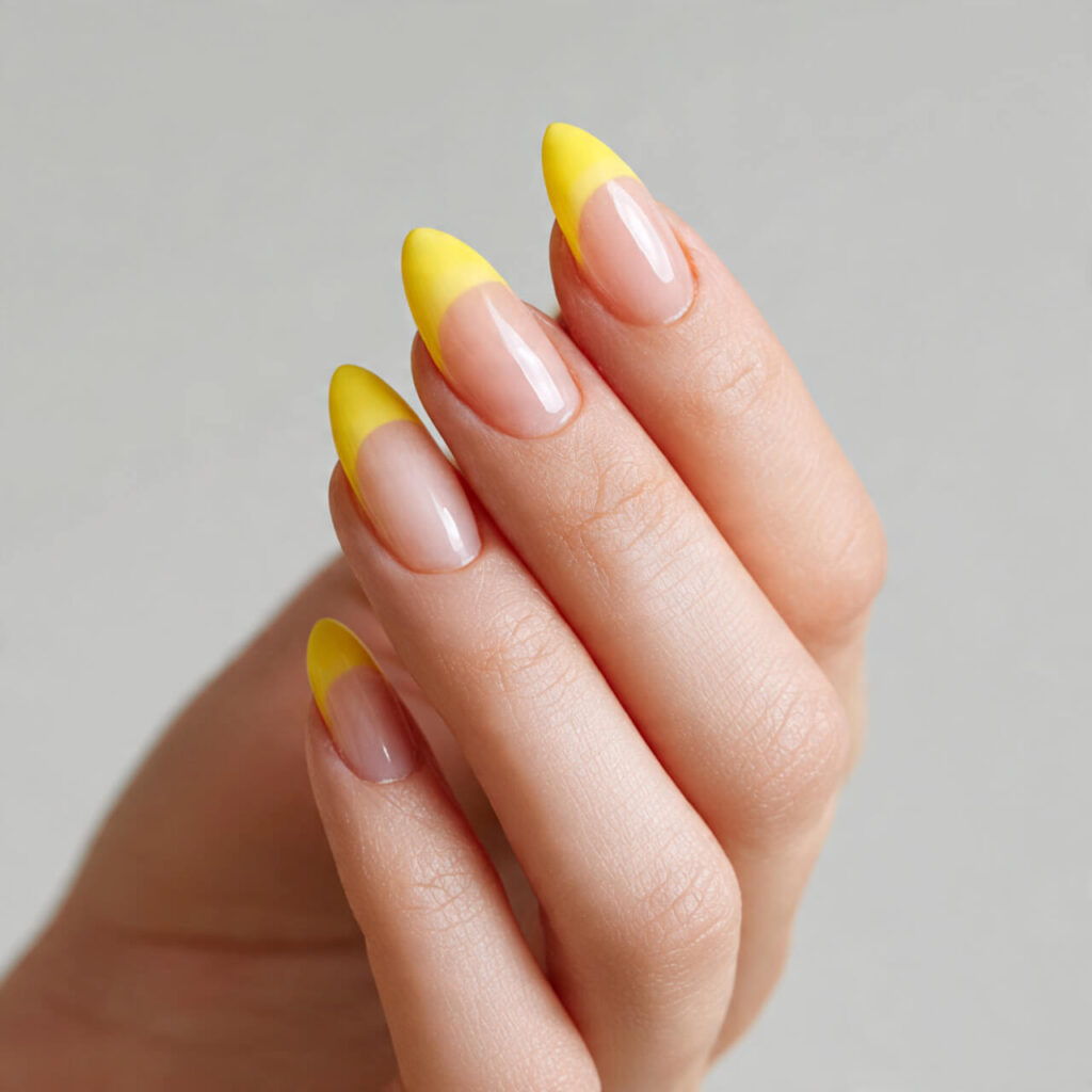 summer nails 2026 Yellow French Tips 💛​