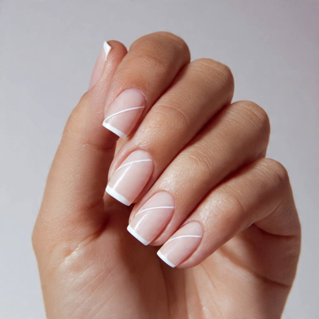 mothers day nails 2026 Squoval Micro Negative Space Cut Design​