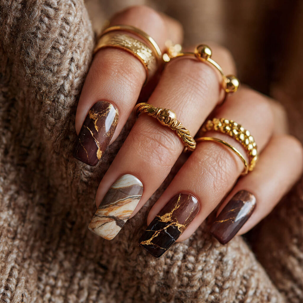 fall nails 2026 Molten Trio Marble Set 💎​