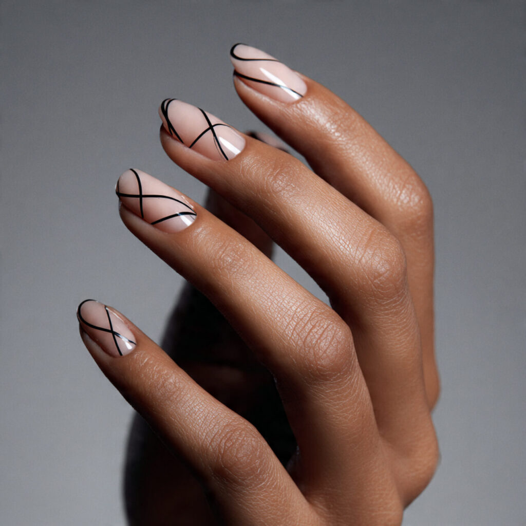 fall nails 2026 Parisian Ink Minimal (Editorial Chic)