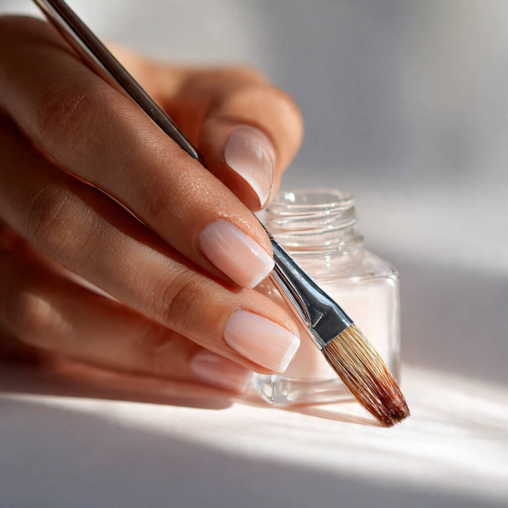 french tip nails Top Coat Application (Precision Finish) 💅​