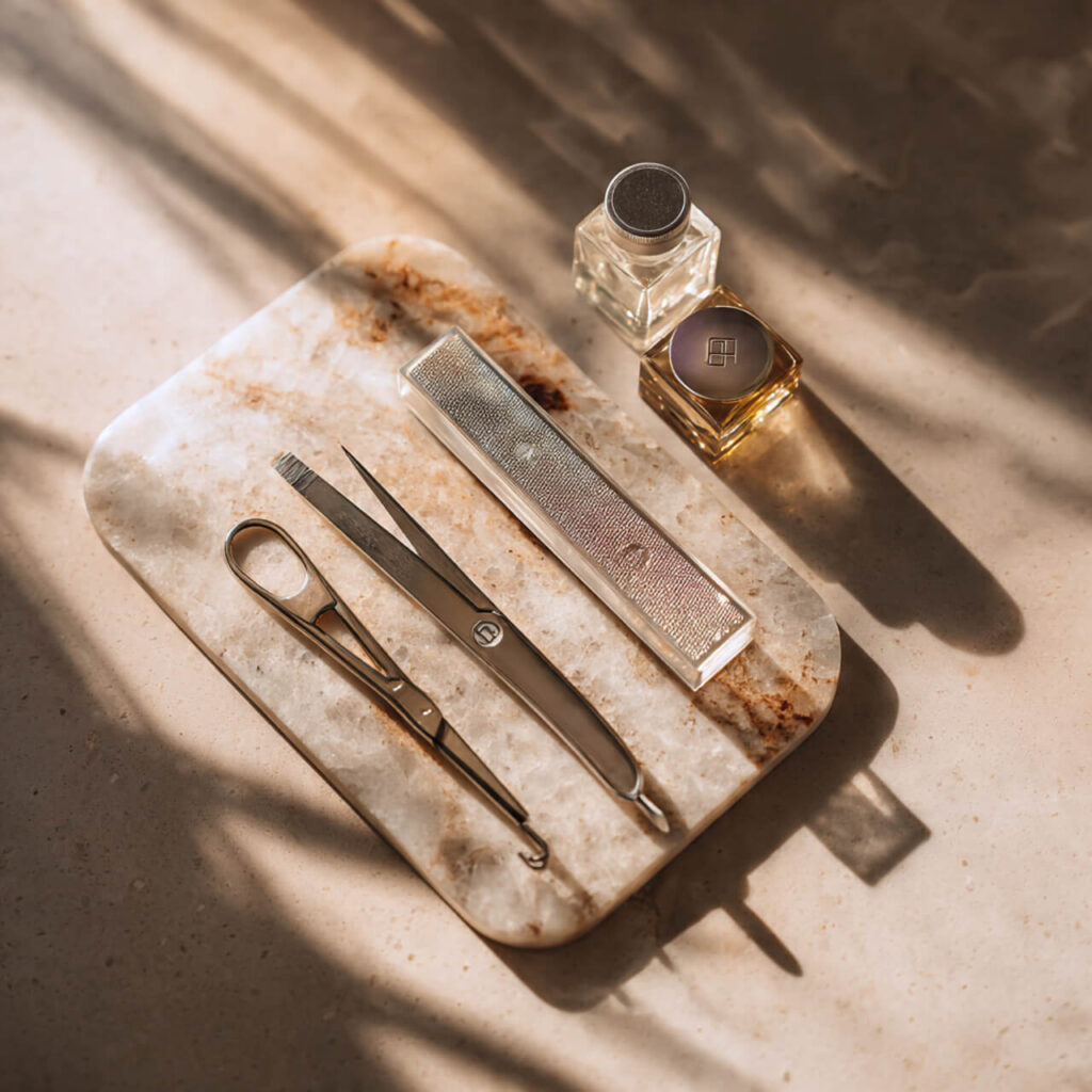 french tip nails Glass Nail File (Professional Tool Setup) 🪞​