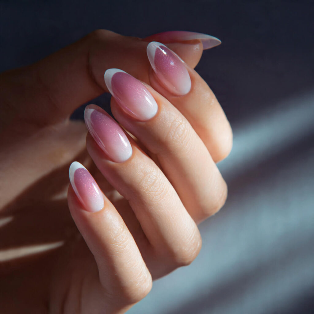 french tip nails Soft Gradient Double Smile (Fluid Luxe) 🌊​