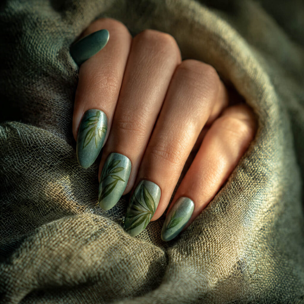 fall nails 2026 Botanical Aura Blend (Nature-Inspired Art)🌿​