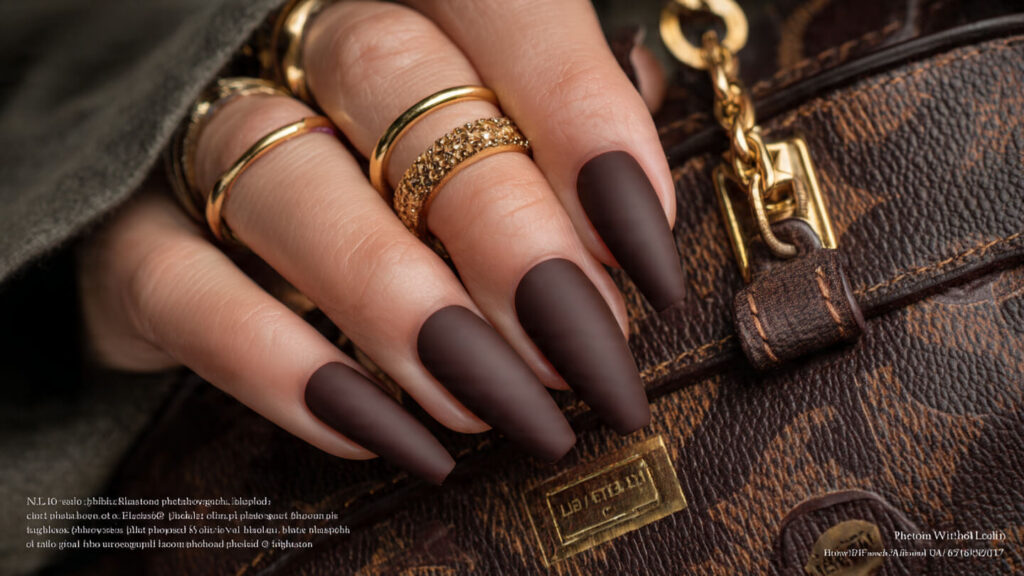 Kylie Jenner Espresso Coffin Celebrity Nails