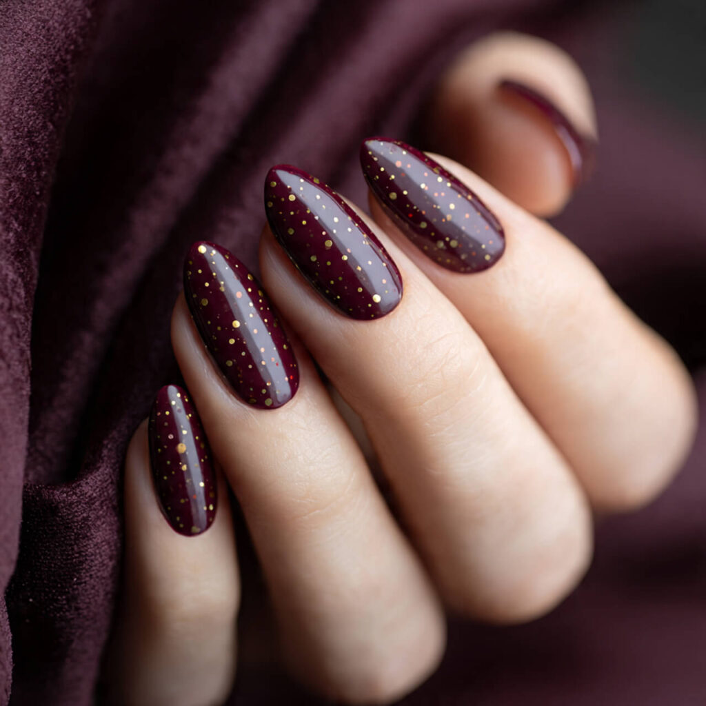 christmas nails 2026+ Micro Constellation Dot Art (Celestial Luxe) 🍷​