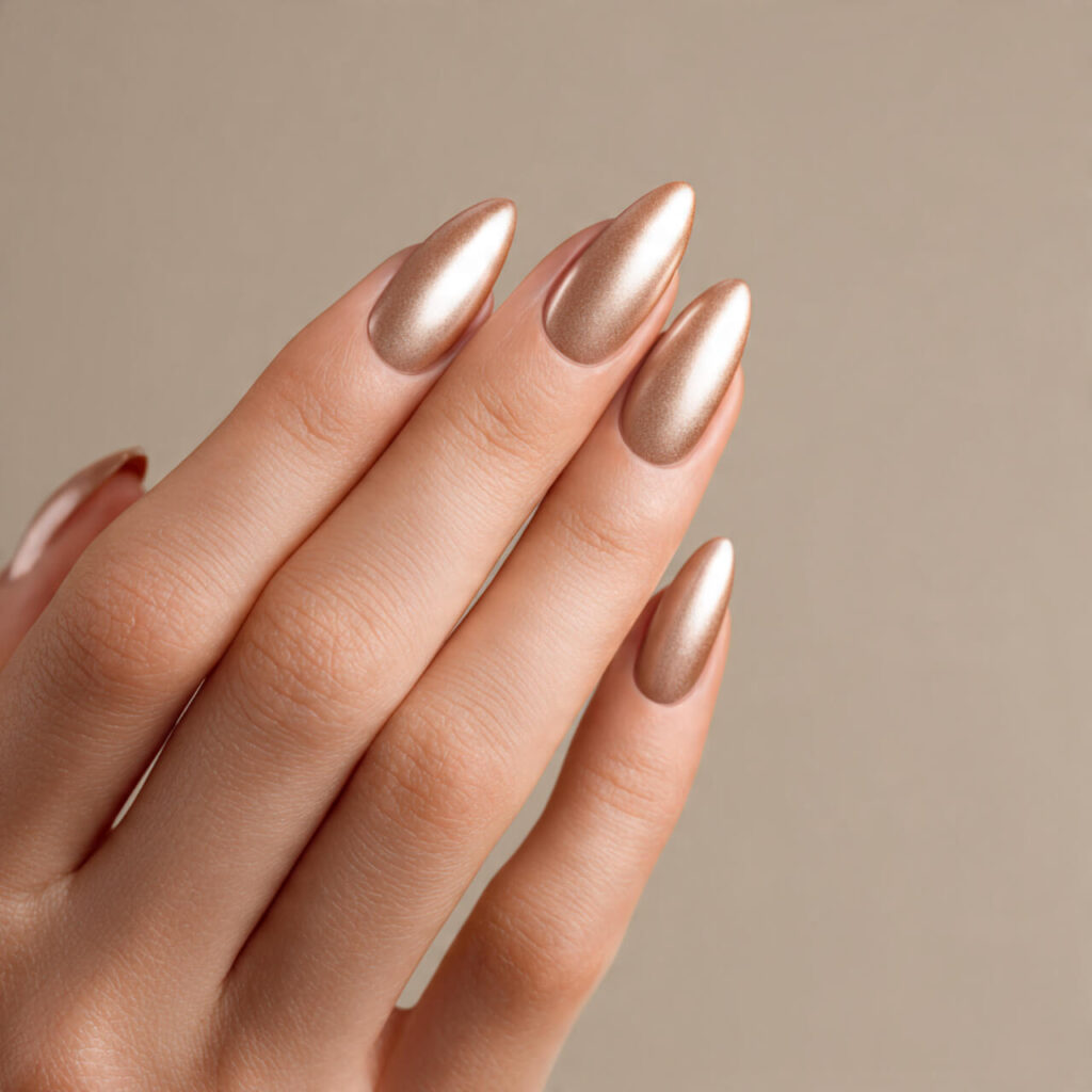 Acrylic Nails 2026 Classic Liquid Chrome Almond