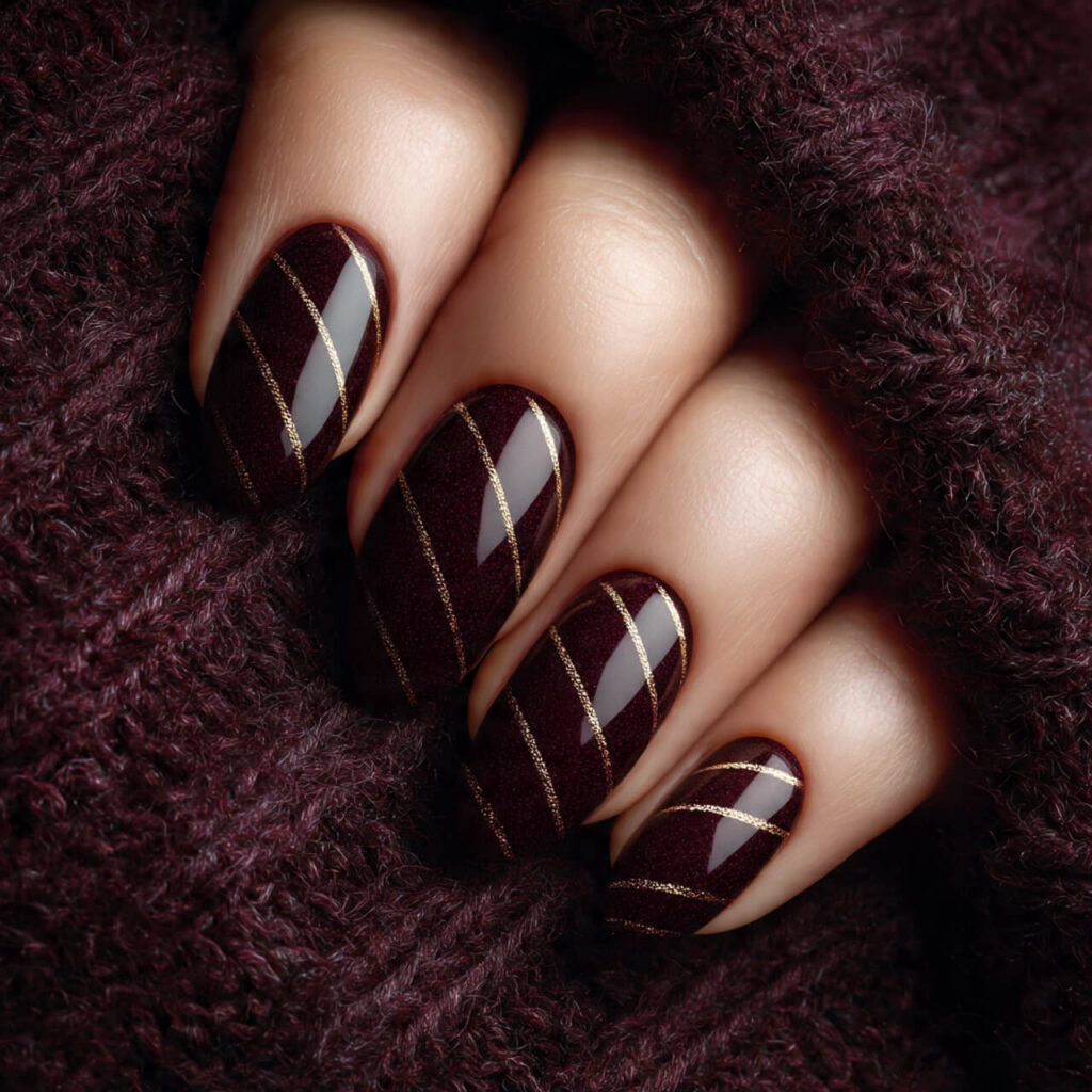 christmas nails 2026 Micro Diagonal Stitch Art