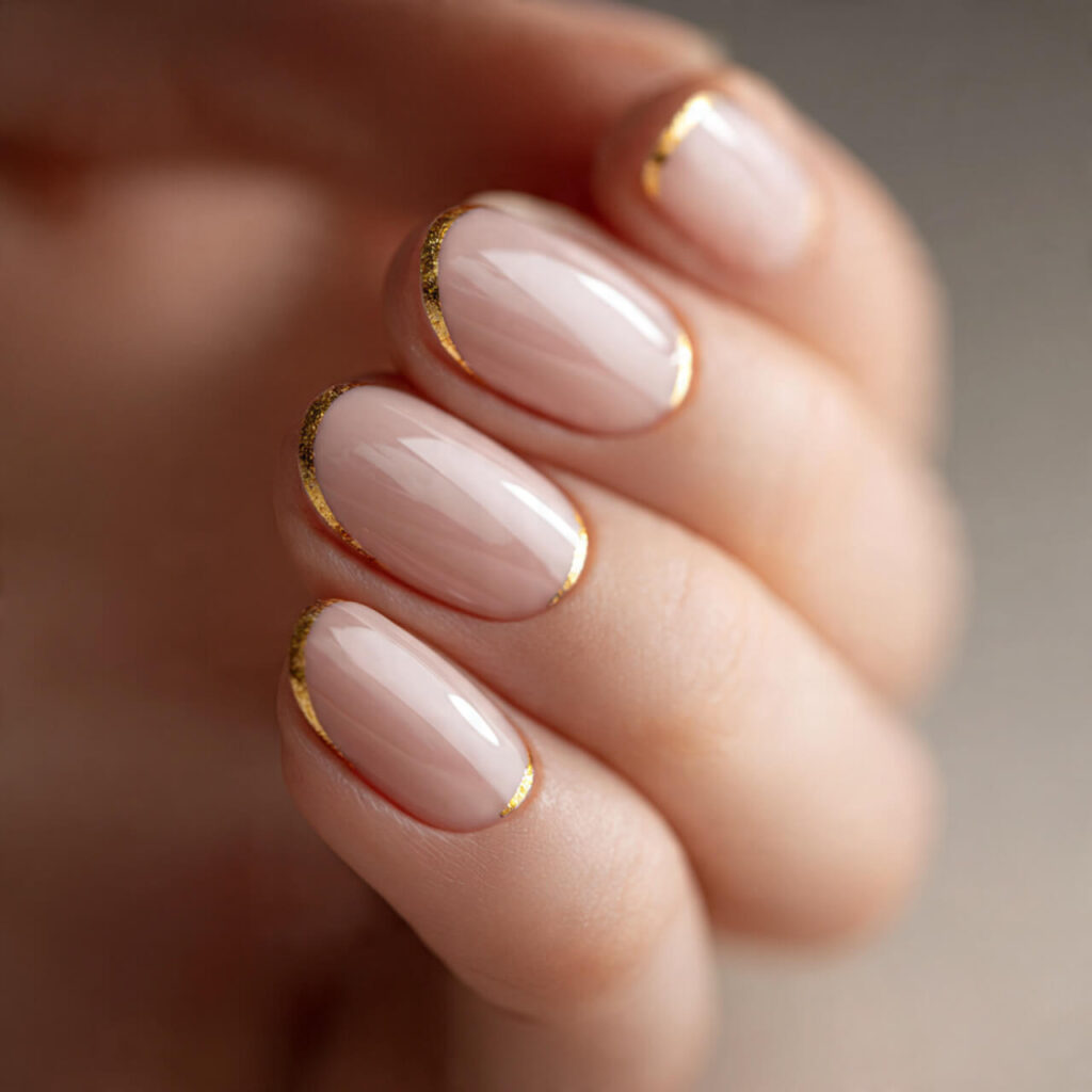 christmas nails 2026 Micro Gold Corner Accent