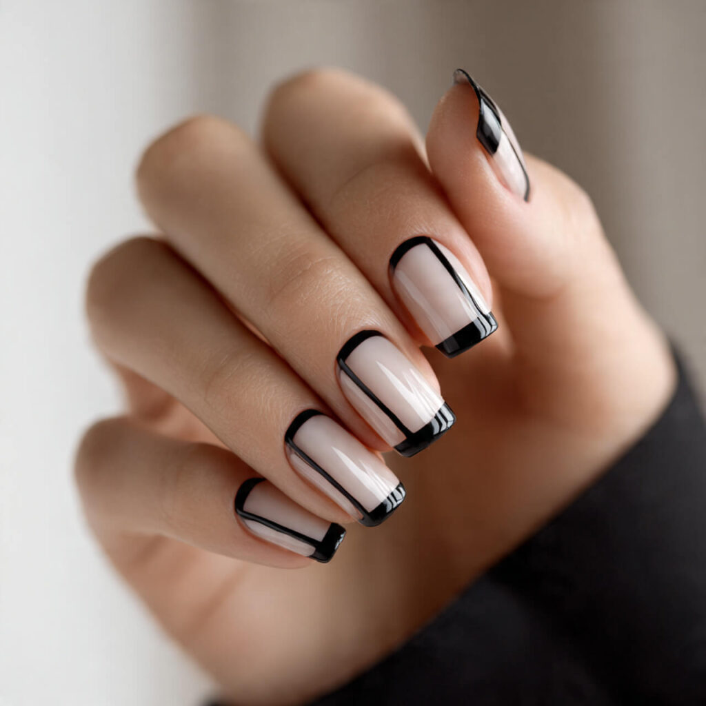 cat eye nails 2026 Monochrome Micro Edge Detail