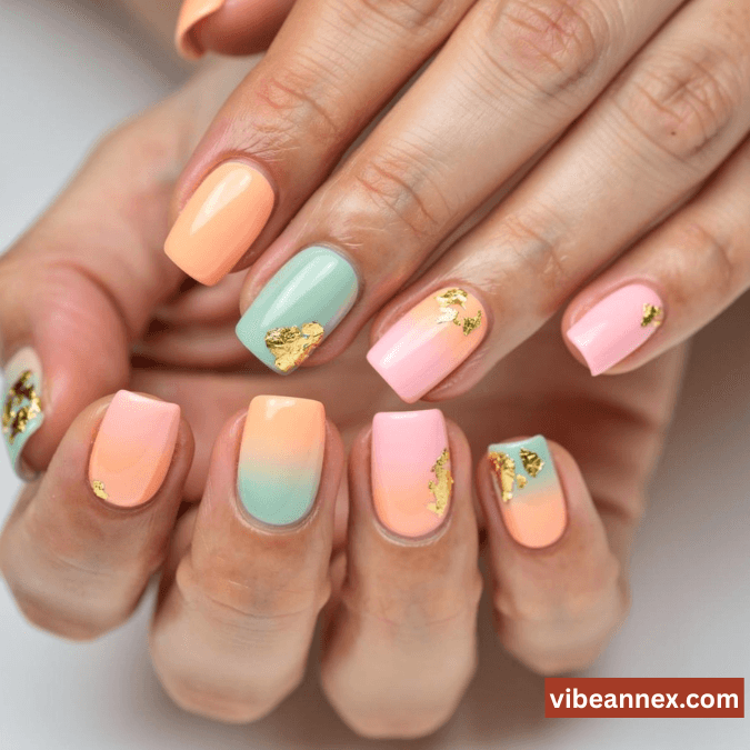 Multi-Colored Nail Designs 2026 Candy Pastel Blend Nails 🍭​